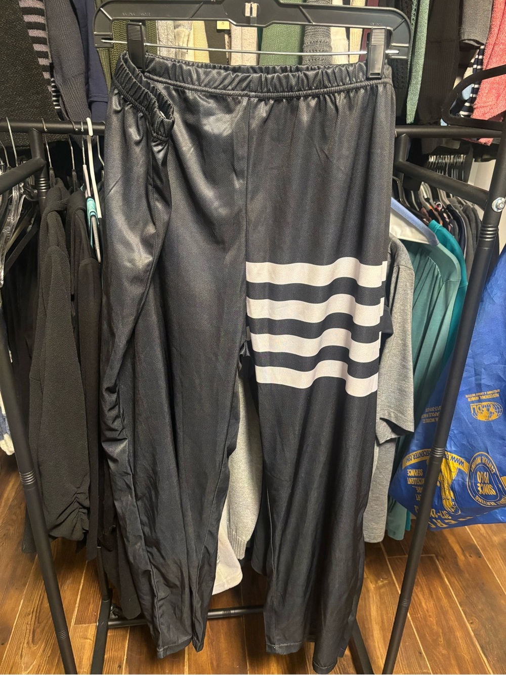 Women’s Black Athletic Stripe Track Lounge Pants